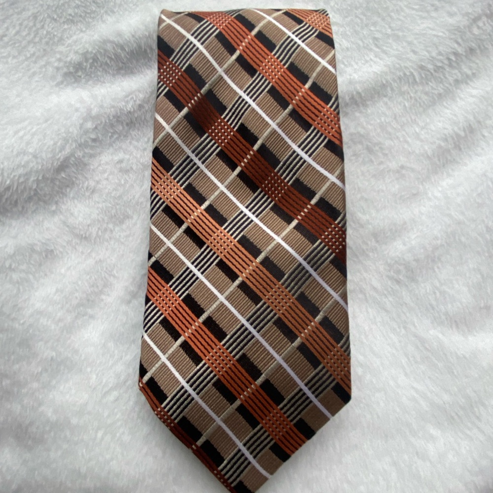 Plaid Brown and Black Men's Tie